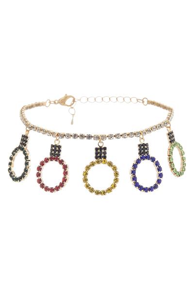 Rhinestone Xmas Round Light Bulb Bracelet