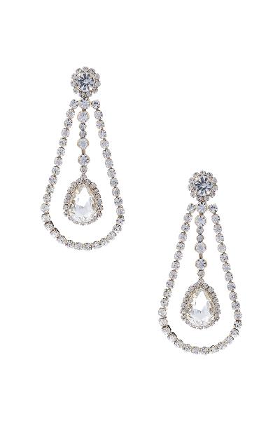 Rhinestone Liner Teardrop Post Earring