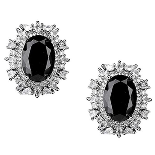 Crystal Big Oval Post Earring