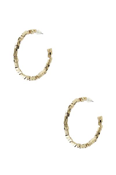METAL BEADED 40MM HOOP EARRING