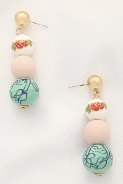 Water Color Bead Dangle Earring