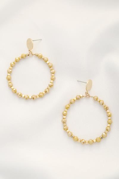 Metal Disc Beaded Dangle Earring