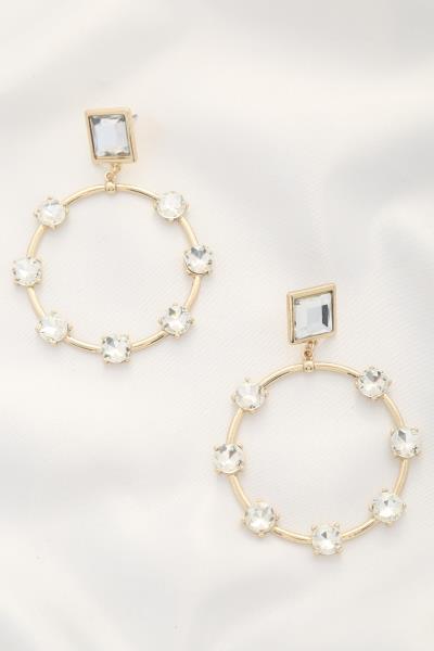 Crystal Hoop Dangle Earring
