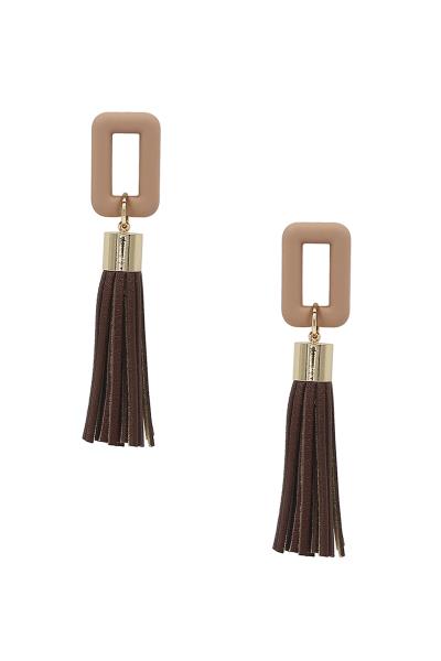 Silicone Coating Chain with Tassel Earring