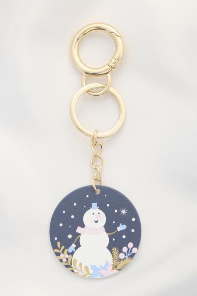 ROUND SNOWMAN KEYCHAIN