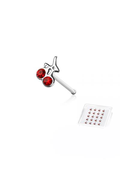 Cherry Top 925 Sterling Silver Nose Ring 20 Pcs