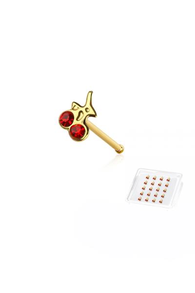 Cherry 925 Sterling Silver Set Nose Ring 20 Pcs