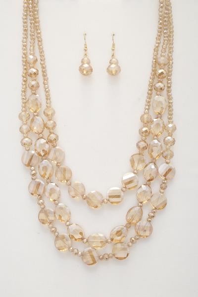 Oval Bead Link Layered Necklace