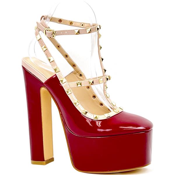 PLATFORM HEEL W STUDDS STRAP 12 PAIRS