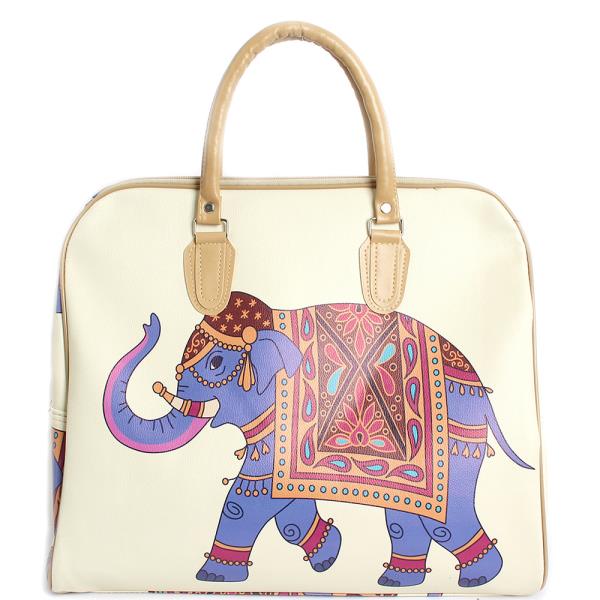 Elephant Print Tote Bag for Travel