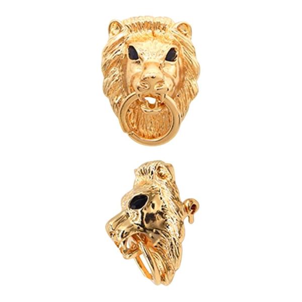 LION HEAD METAL BROOCH