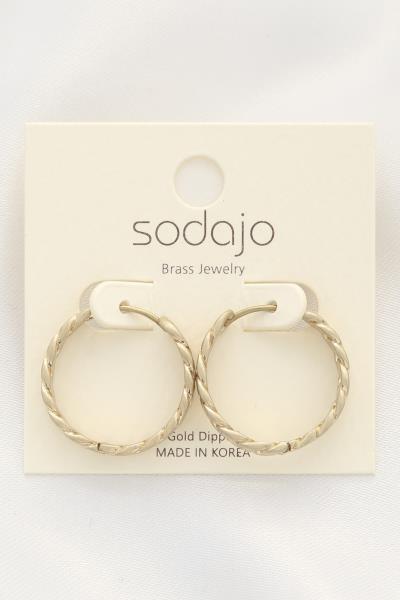 SODAJO CURB LIN K HOOP EARRING