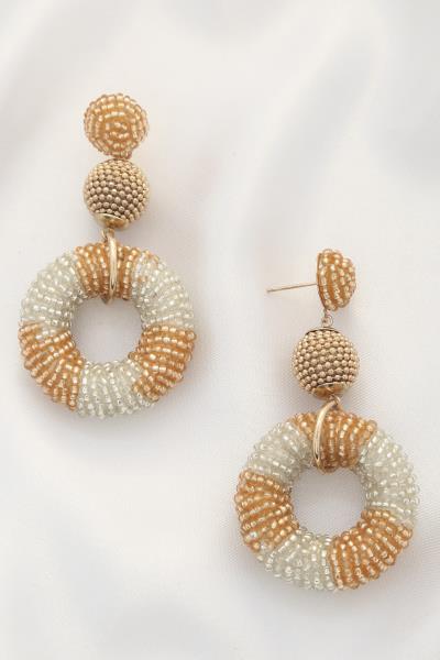 Seed Bead Round Dangle Earring