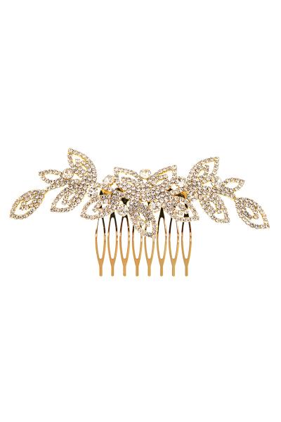 RHINESTONE LEAF HAIR COMB