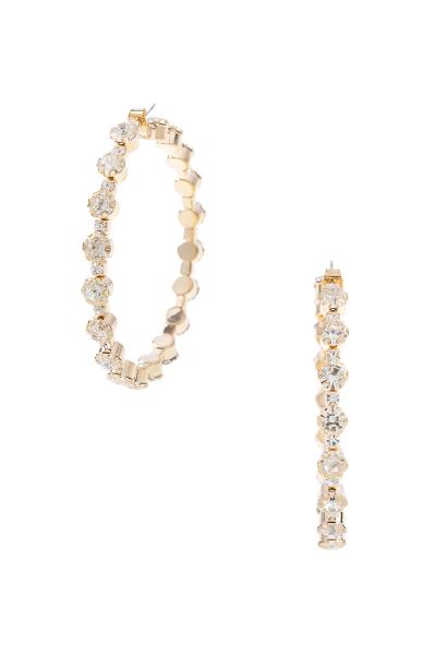 Rhinestone Round 60mm Hoop Earring