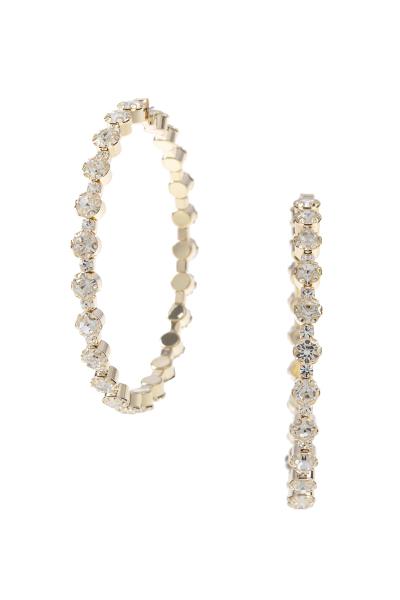 Rhinestone Round 80mm Hoop Earring