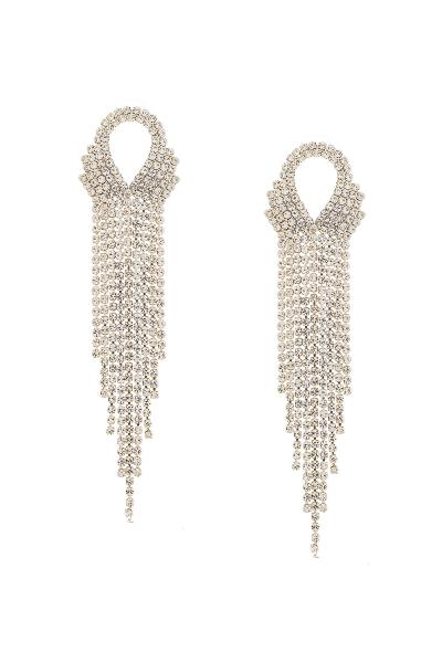Rhinestone Arc Tassel Earring