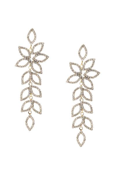 Rhinestone Leaf Dangle Earring