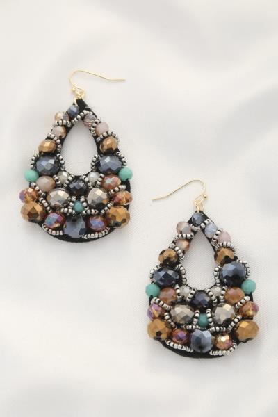 Beaded Teardrop Dangle Earring