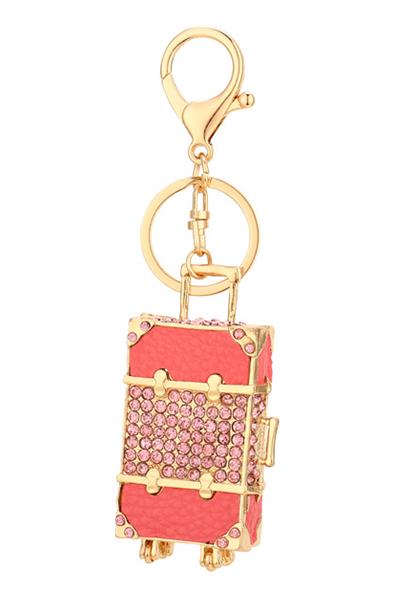 RHINESTONE LUGGAGE METAL KEY CHAIN