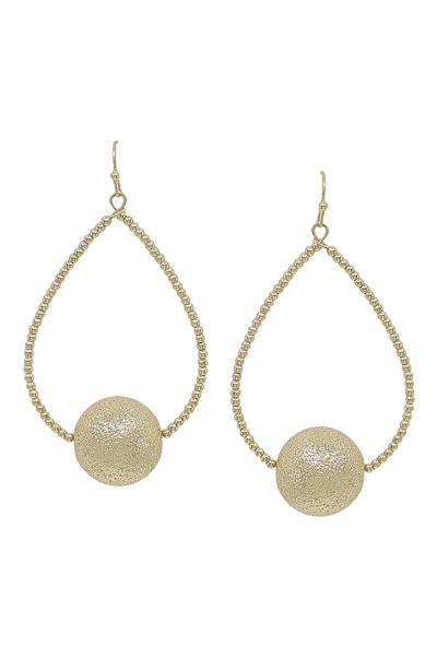 Teardrop CCB Satin Ball ACC Earring