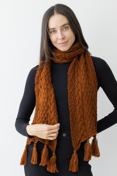 Cable Knit Oblong Scarf W