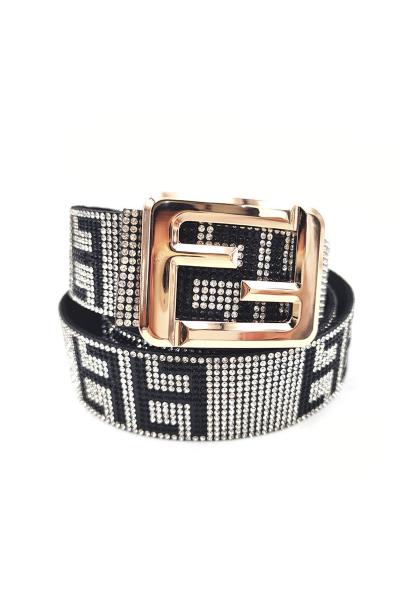RHINESTONE METAL BUCKLE BELT