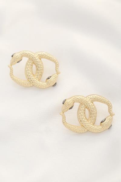 Double Snake Round Earring