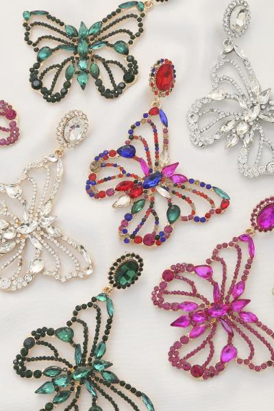 Rhinestone Edge Hoop Earring