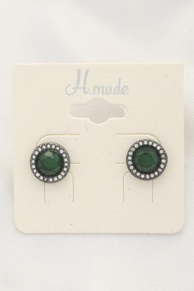 ROUND RHINESTONE POST EARRING