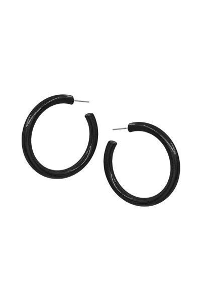 METALIC COAT HOOP EARRING