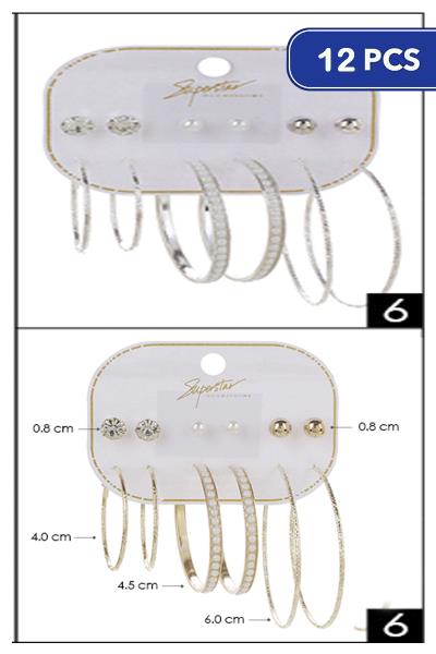 Hoop Multi Earring Set (12 Units)