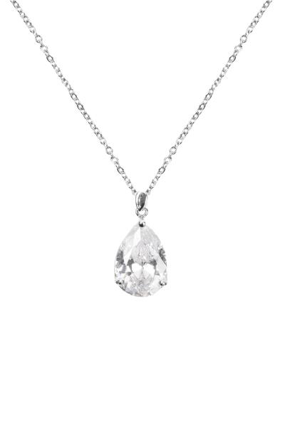 CRYSTAL TEARDROP LONG NECKLACE