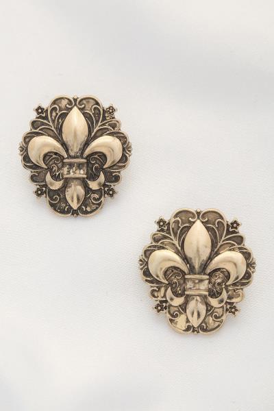 Filigree Fleur De Lis Post Earring