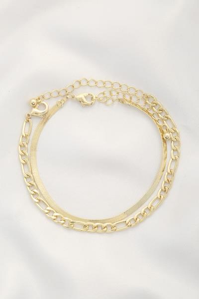Figaro Flat Snake Link Bracelet Set