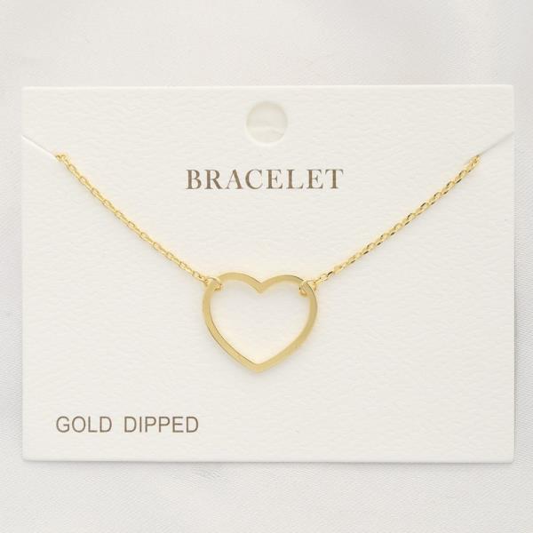 Heart Charm Metal Bracelet
