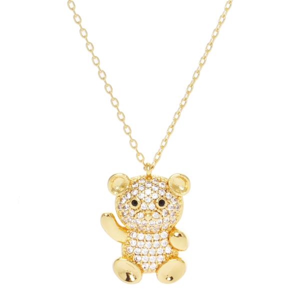 TEDDY BEAR CHARM NECKLACE