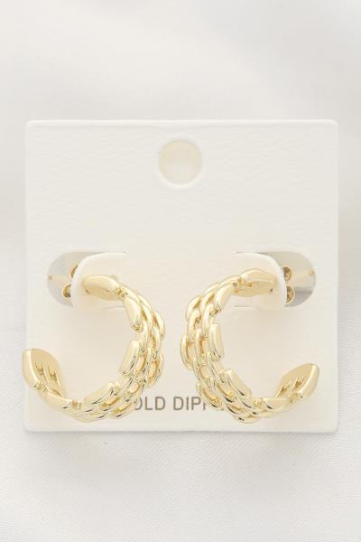 Curb Link Open Hoop Earring
