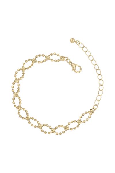 Brass Twisted Bead Chain Bracelet