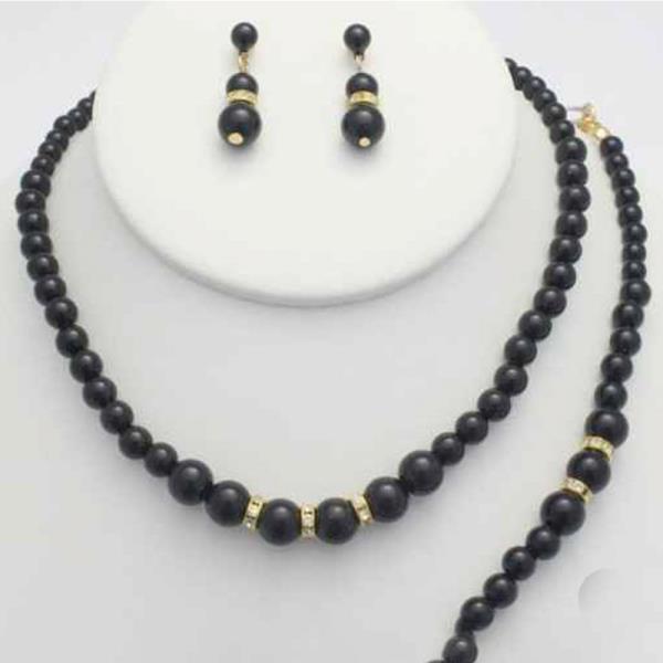 Pearl Earring Necklace Bracelet Set
