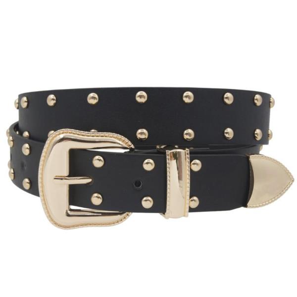 Simple Western Buckle Belt with All Over Studs
