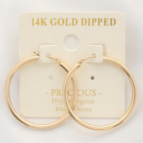 14K GOLD DIPPED SOLID HOOP EARRING