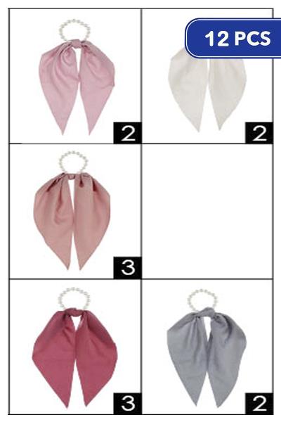 Pearl Hair Tie with Tassel (12 Units)