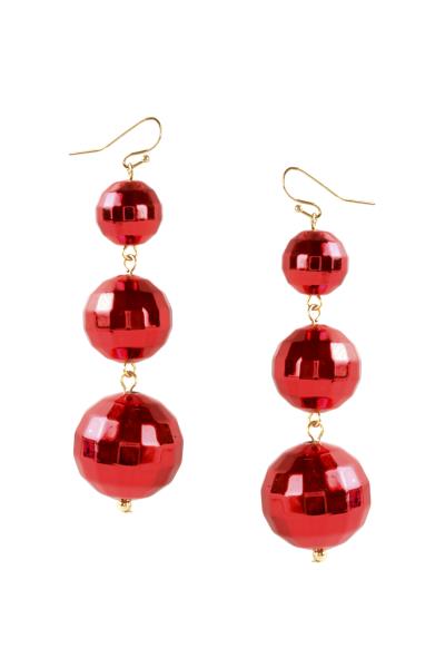 CCB Aluminum Coating Disco Ball Fish Hook Earring