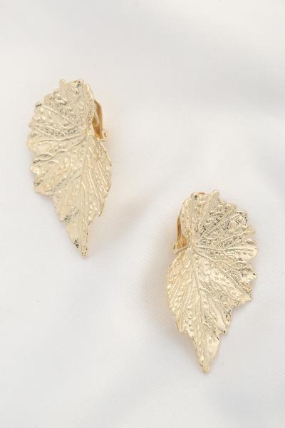 Leaf Metal Clip Earring