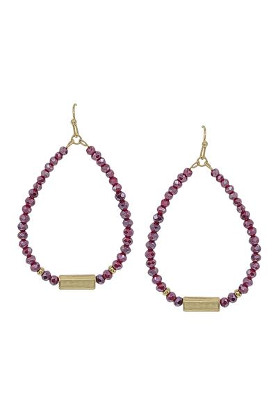 2" Teardrop Metal Accent Earrings
