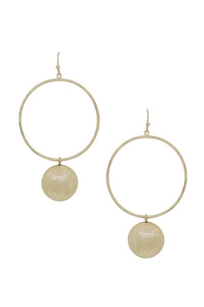 Round Ring W18mm Satin Ball DR Earring