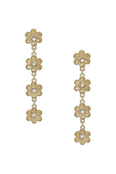 4DROPS Flower Crystal Acc Post Earring