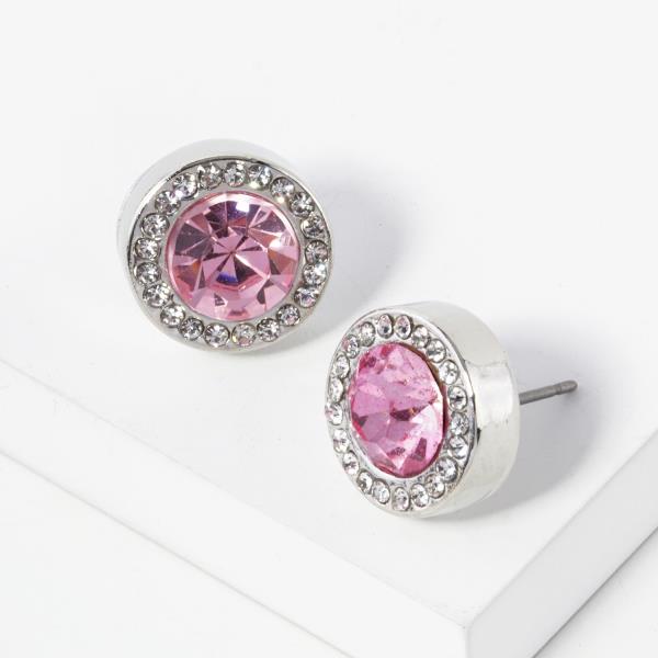 Round Crystal Stud Earring