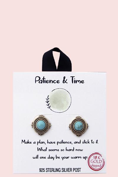 18K Gold Rhodium Dipped Patience Time Earring